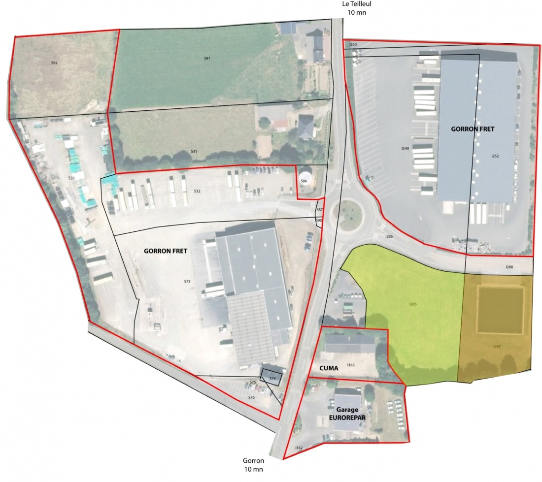 Plan de la Zone d'Activités de La Maladrie à Désertines